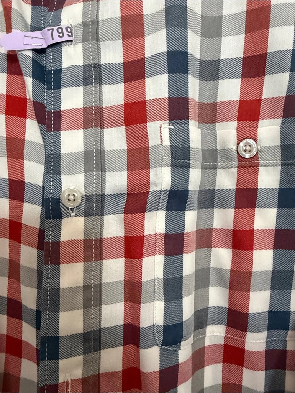 The North Face checkered button front men's shirt - size XL